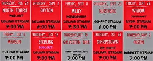 Vasity Football Schedule